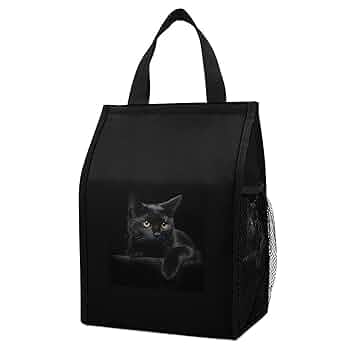 新品　ネコ　ランチパック　保冷　弁当袋　クロネコ　黒ねこ　猫 Amazon｜ランチバッグ 黒いネコ 猫柄 お弁当袋 保冷 保温